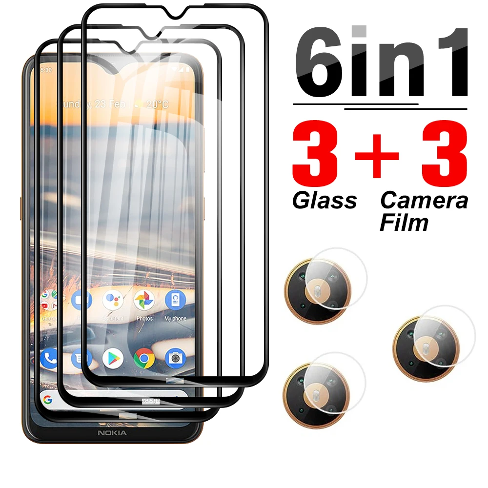 6 в 1 закаленное стекло для Nokia 5 4 3 очки камеры Nokia5.4 Nokia5.3 Nokia3.4 защита прозрачная