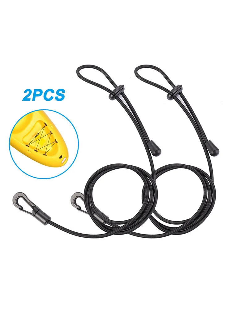 2PCS Kayak Safety Rod Leash Adjustable Sturdy Fishing Rod Paddle Leash For Canoe Surfboard Assault Boat Fishing Boat Kayaking 2pcs kayak carry handles replacement set fishing boat holders kit for kayak boat canoe