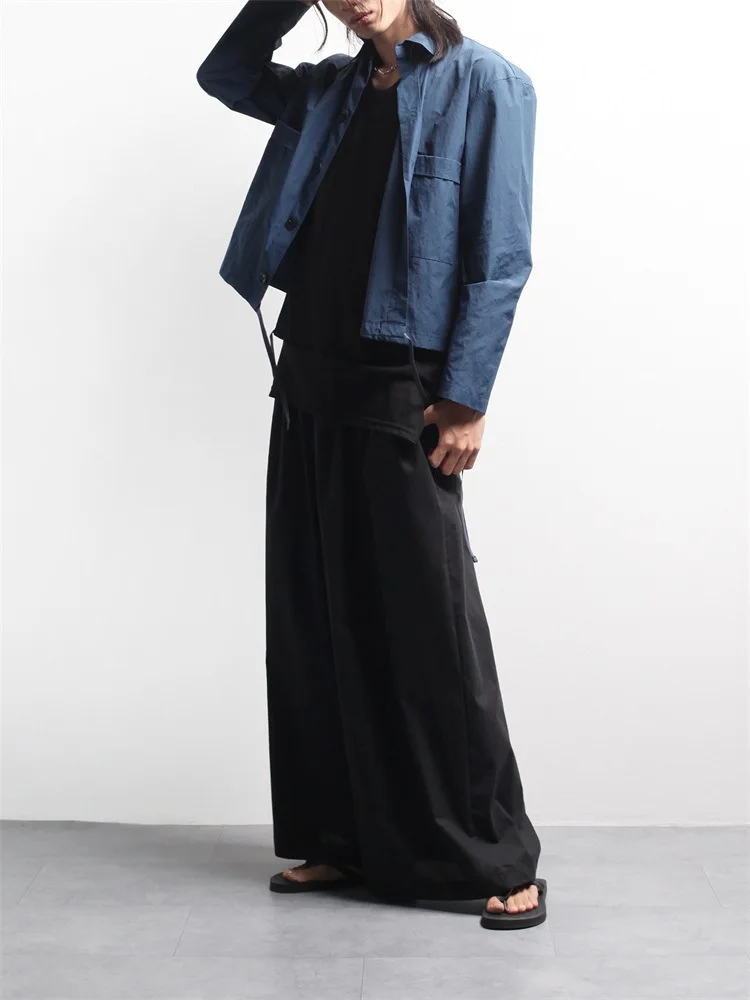 Men Wide Leg Pants Spring Summer New Casual Yamamoto Style Fashion Large Size Runway Show High Waist Wide Leg Pants