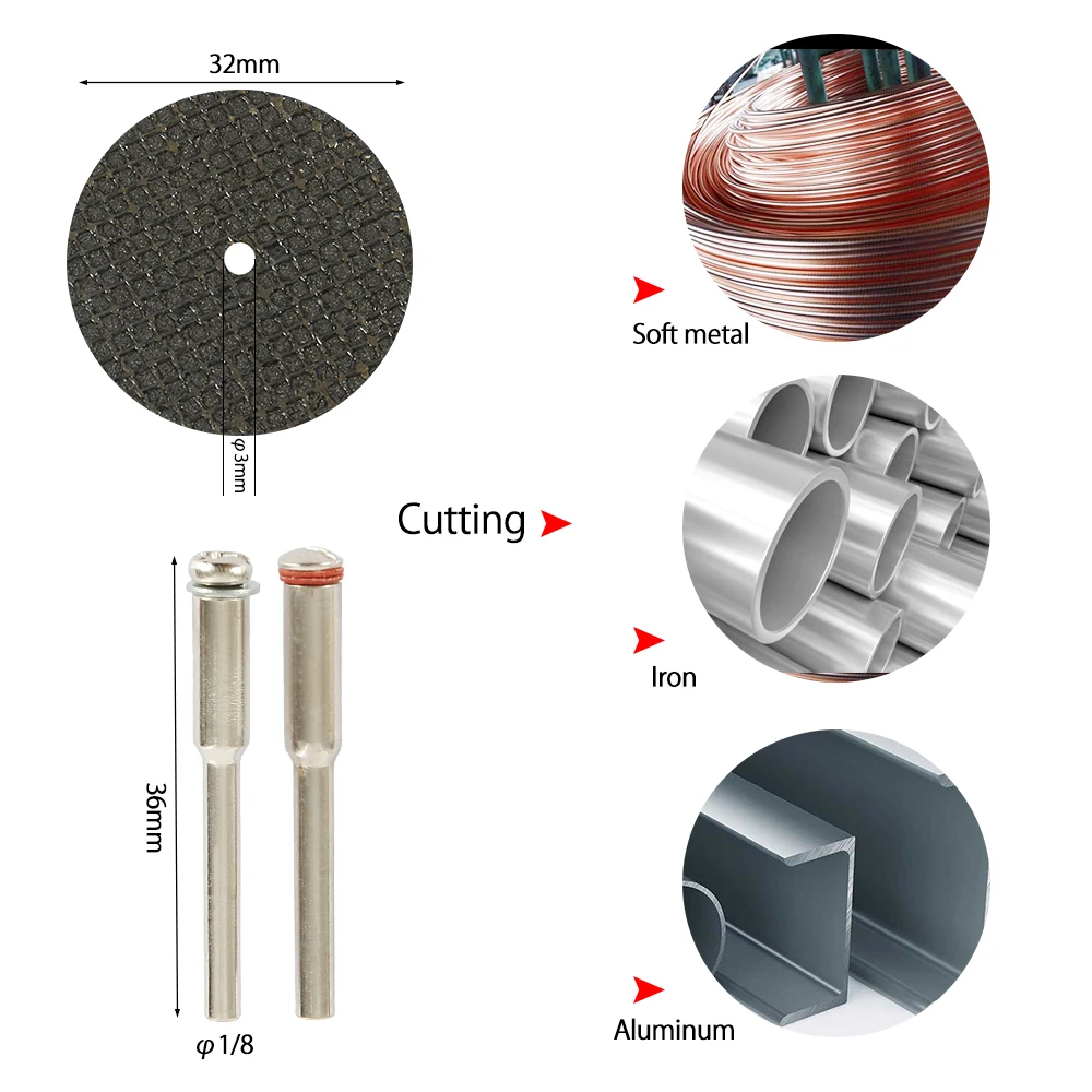 32pcs HSS Mini Circular Saw Blade Set Resin Cut-Off Wheels Diamond Cutting Discs Rotary Tool Accessories for Dremel Wood Plastic