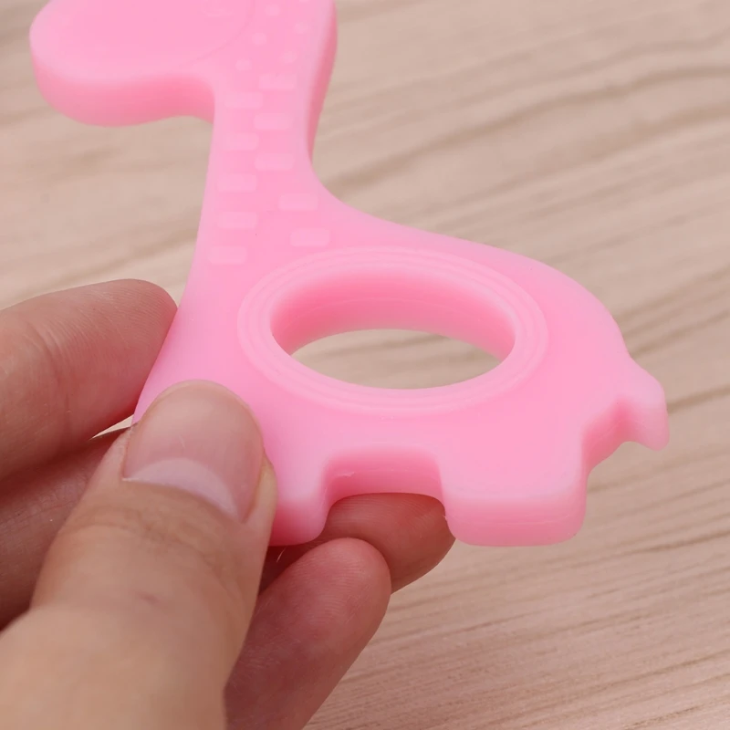 

Baby Teether Soft Silicone DIY Kid Giraffe Shape Craft Handmade Chewing Ring Toy R9UE