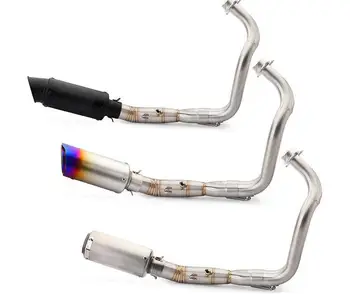 

MT07 front exhaust pipe grilled blue full section motorcycle sports car MT07 modified Scorpio split full section tube
