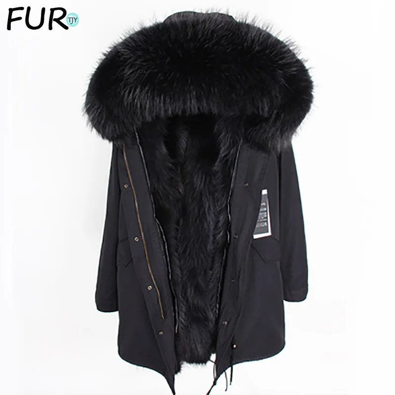racoon fur hood coat