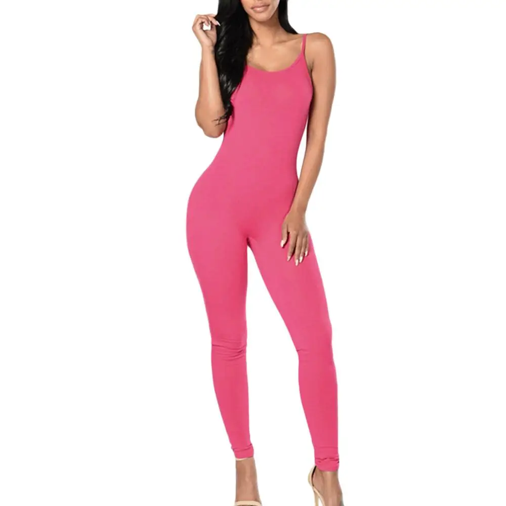 

Solid Color Women Jumpsuits Fashion O Neck Sleeveless Bodycon Romper Spring Bottoming monos de fiesta 2020 New Drop Shipping E