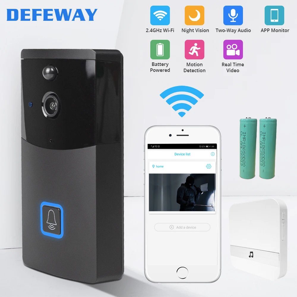 Zclever HD 1080P Smart WiFi Video Doorbell Camera Wireless Intercom IR Night Vision IP Door Bell with Indoor Chime 2 Way Talk|Doorbell| - AliExpress