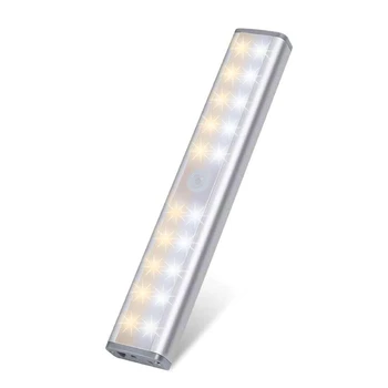 

LED Closet Light, 20 LED Dimmable Charging Motion Sensor Night Light, Wireless Under Cabinet Lighting Strip, Glued to Corridor W