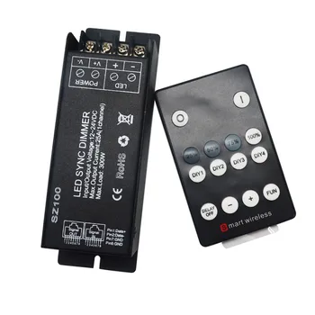 

CLAITE DC12-24V 25A RF Wireless Remote Controller 1 channel LED Dimmer for Single Color Strip Light Module Common Anode