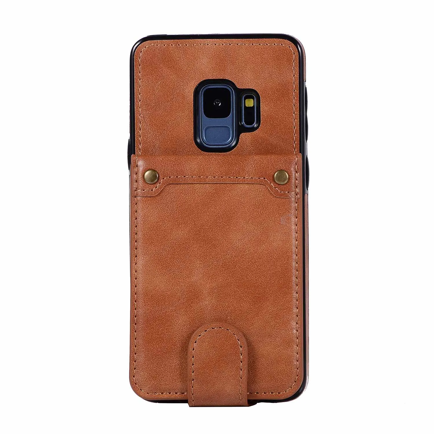 brown Чехол для телефона samsung Galaxy S9, съемный кожаный чехол-кошелек, отделение для кредитных карт, задняя крышка для samsung S7 S8 S9 Note 8 Capinha - Цвет: brown