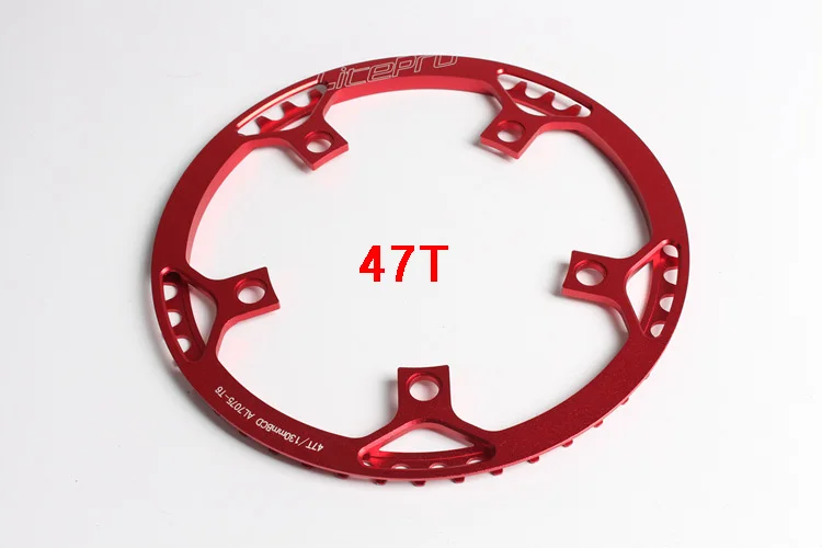 47T red Litepro односкоростная 45 T/47 T/53 T/56 T/58 T al7075складная велосипедная система BMX цепное колесо 130BCD цепное колесо 170 мм кривошипное кольцо - Цвет: 47T red