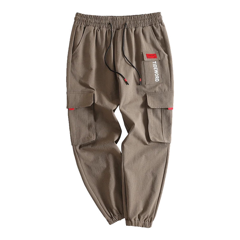 80 кг-140 кг TW оверсайз Для мужчин брюки Мужской Cargopants брюки в стиле хип-хоп - Color: Khaki