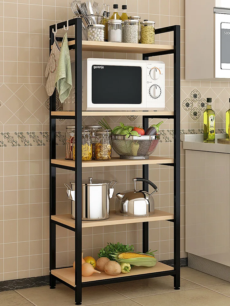 Kitchen rack floor multi-layer storage rack microwave oven shelf multi-function oven storage rack