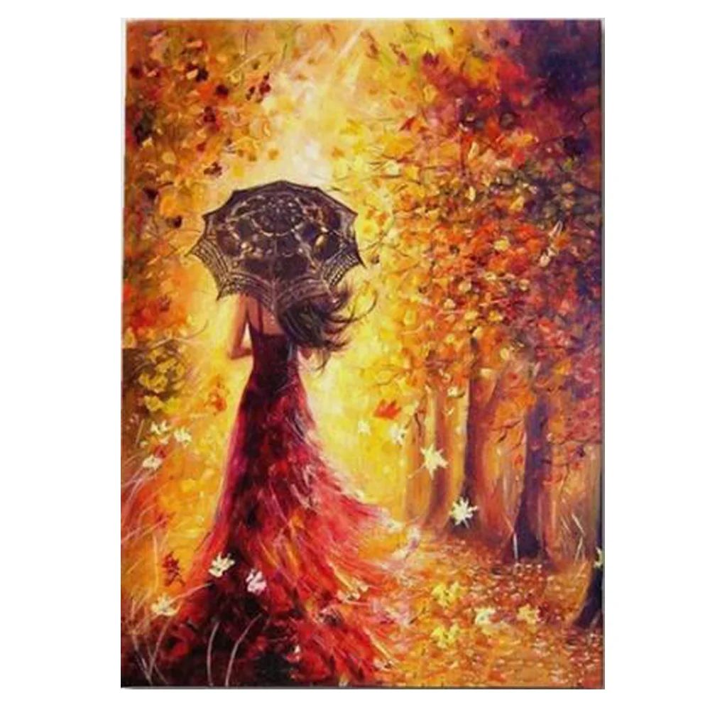 

Autumn Woman scener DIY Diamond Painting by drill Autum girs back Full Drill Mosaic Embroidery scenery Cross Stitch supplier