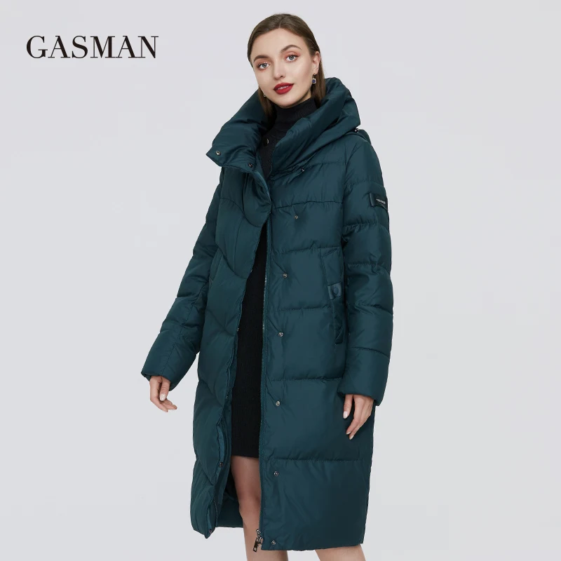 Длинная теплая брендовая парка GASMAN женская зимняя куртка для женщин пальто с