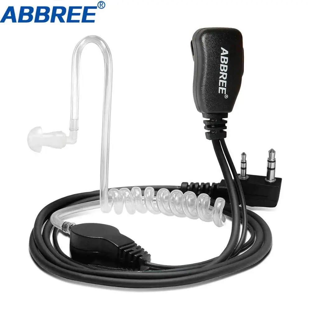 Abbree PTT Mic Air Акустическая трубка портативная рация с наушниками гарнитура для Kenwood