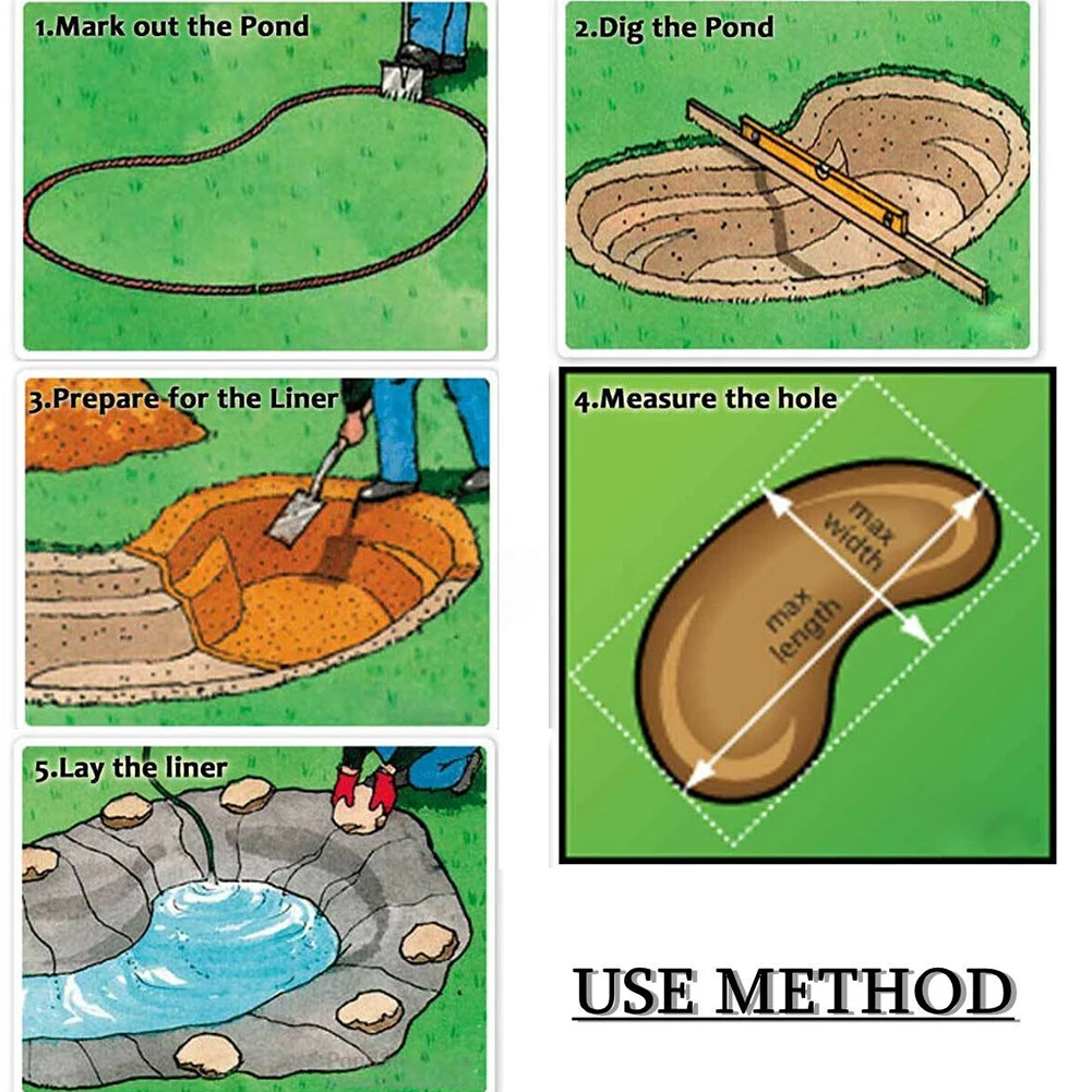 Водостойкая пленка с защитой от просачивания, усиленная HDPE облицовка для пруда, сельскохозяйственная непромокаемая, для бассейнов, земледелий, Ландшафтная садовая скатерть, рыба