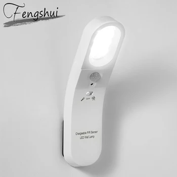

Sale PC LED Wall Lamps Indoor Decor Wireless Sconces Bedroom Light Fixture Bedside Aisle Corridor Stair Induction Wall Lights