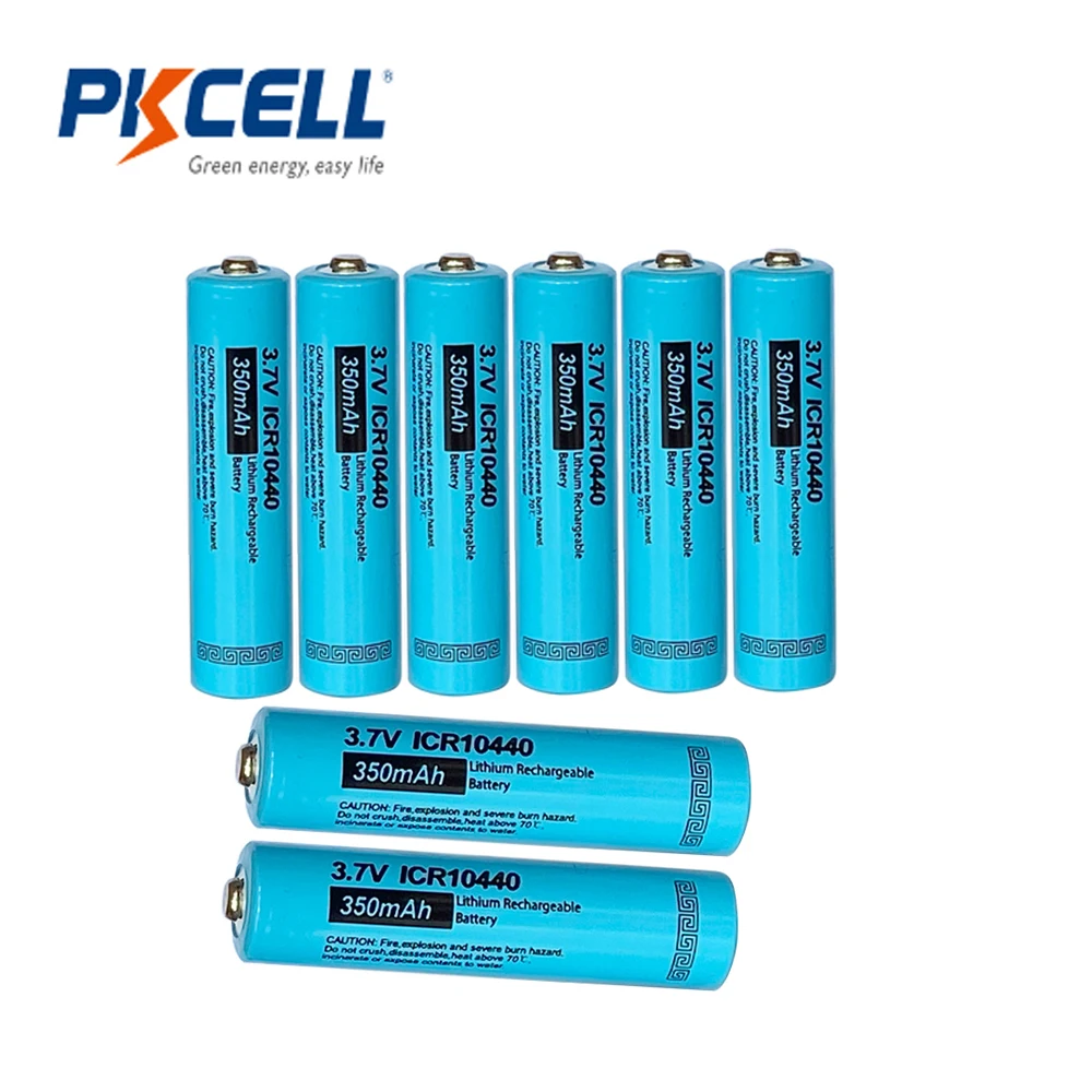8 шт. литиевые аккумуляторы PKCELL ICR10440 AAA 3 7 в 350 мАч 10440|lithium battery|rechargeable batterybattery for