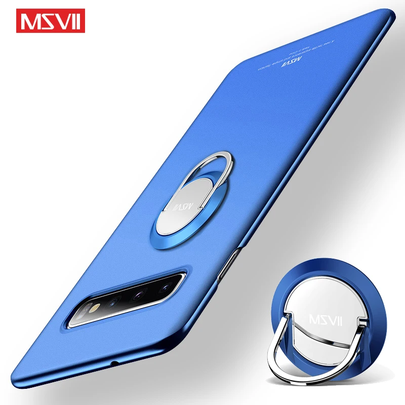

S10 Plus Cover Msvii Frosted Coque For Samsung Galaxy S10 Plus Case S10 E Lite Ring Holder Cover For Samsung S10 S9 S8 Plus Case