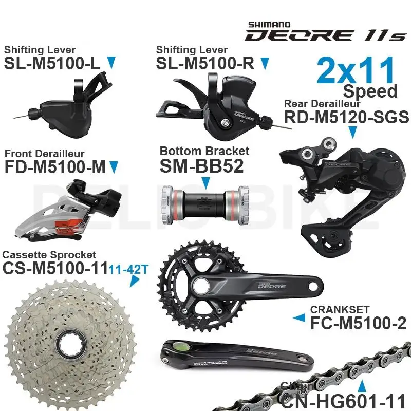 パーツ SHIMANO DEORE M5100 set Shimano Deore RD-M5100 Rear Derailleur Pulley Set