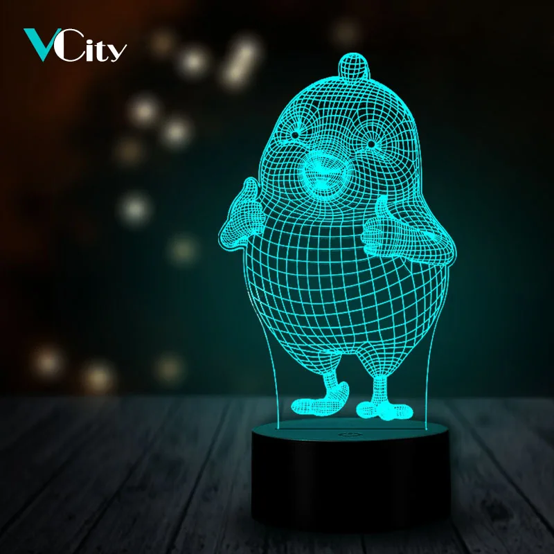 

VCity Lovely Chick 3D USB LED Nightlight 7 Colors Changing Creative Atmosphere Lighting Kid's Birthday Gifts Bedroom Table Decor