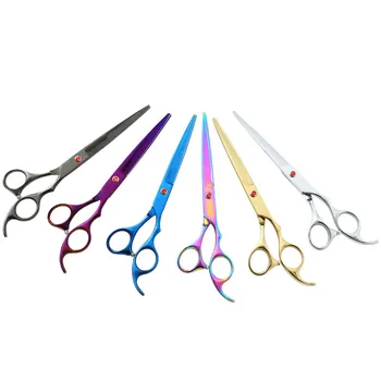 

Professional Pet Grooming Scissor 7.0 In Color Dog Trimming Shears Pet Grooming Styling Tool Set Hand Straight Shear Flat Shear