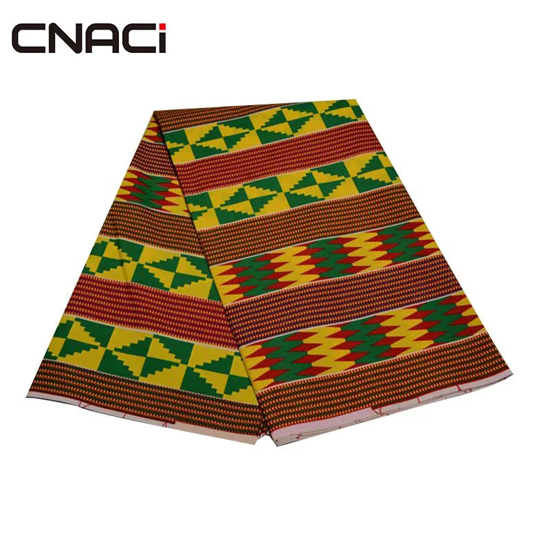 CNACI Новая африканская ткань Гана Kente 6 ярдов Гана ткань Африканская мода Kente Ткань Гана Tissu пэчворк - Цвет: 19030035