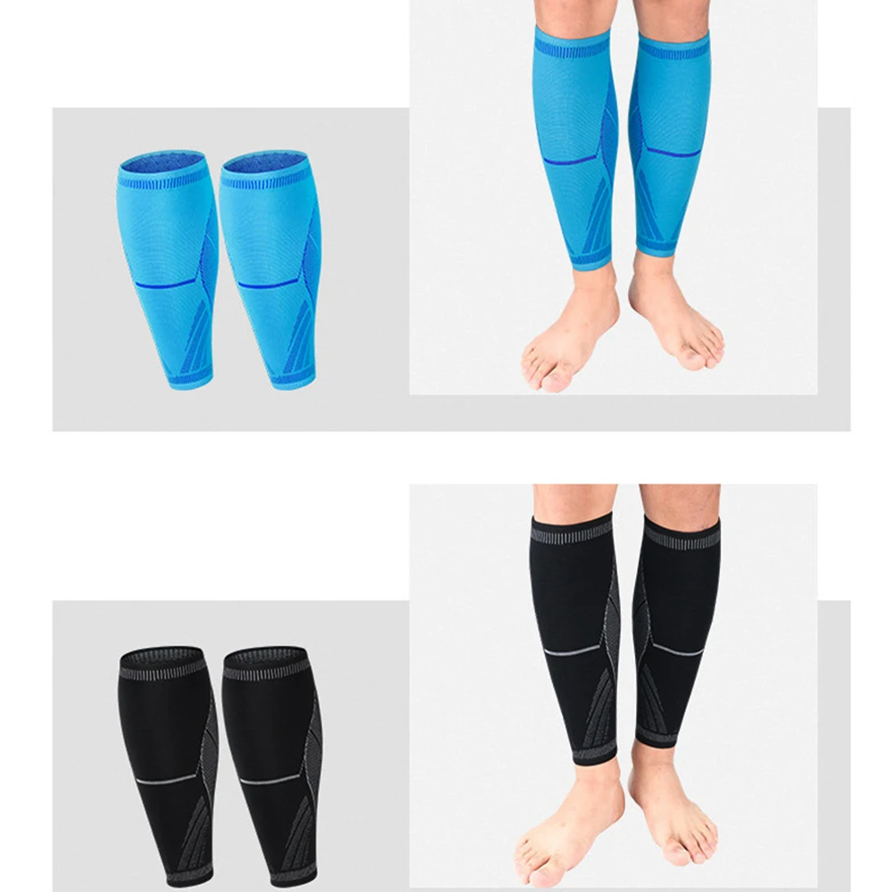 2Pcs/Pair Professional Sports Knitting Calf Compression Sleeve Shin Guard Leg Sleeves Calf Support for Running Cycling Training