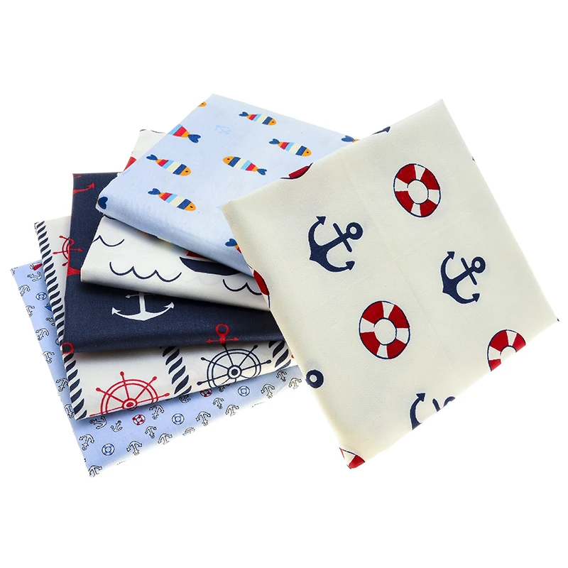 

Sea anchor ocean wind series handmade cotton fabric, nautical version printed cotton fabric, a pack of 100CMX160CM