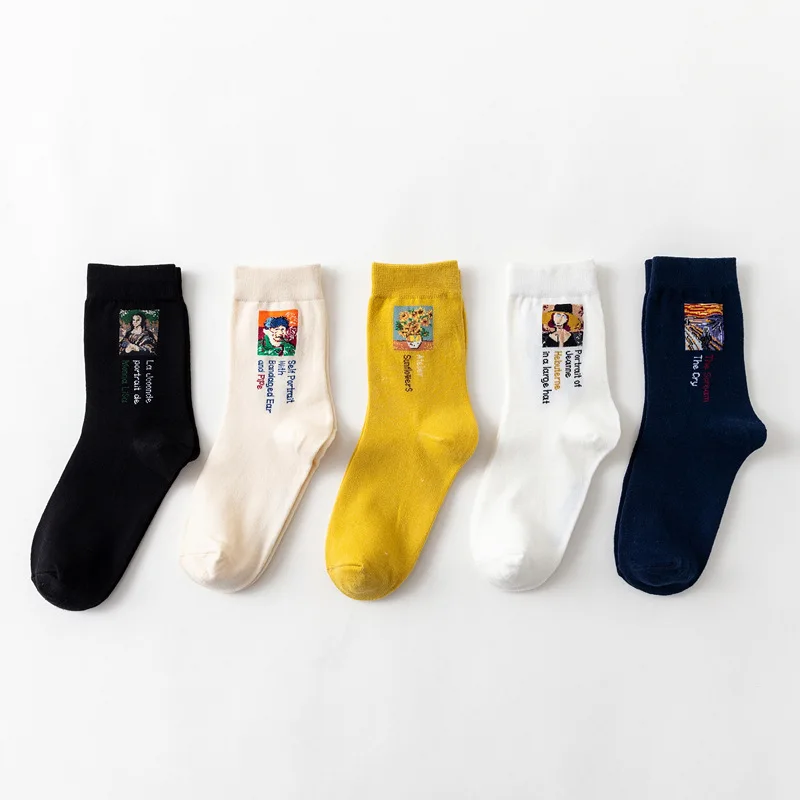 Cotton Streetwear Funny Socks Woman Harajuku Socks Tropical Fruit Sock Avocado Banana Sock Girl Cute Print Long Soks 5 Pairs/set