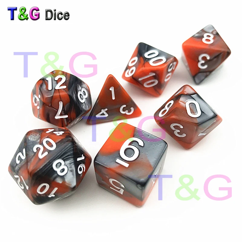 Разноцветные Игральные Кости из 7 шт./компл. RPG Dnd Cube для настольной игры/ролевые