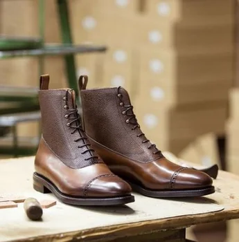 

Men Shoe New Fashion High Quality Pu Leather Lace-up Boot Male Casual Vintage Stylish Martin Winter Boot Zapatos De Hombre HB056