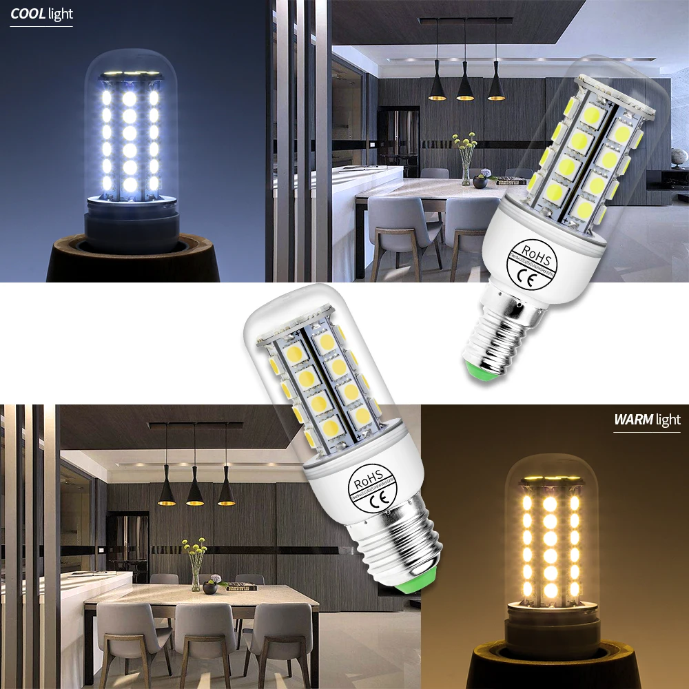 LED Lamp 220V LED Bulb E14 Candle Light E27 Corn Bulb 24 27 30 36 59leds Bombillas SMD5050 Lampada Chandelier Lighting For Home