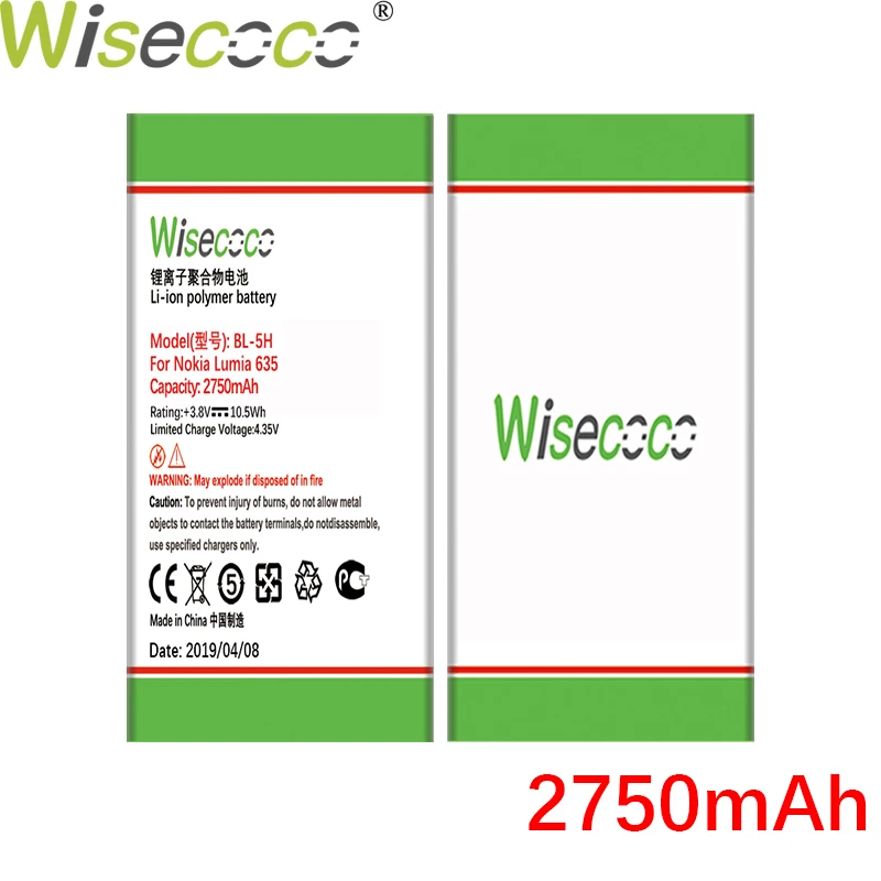 Wisecoco 1830/2550 мАч BL-5H аккумулятор для Nokia Lumia 635 38 630 636 Lumia630 RM-977 RM-978 BL5H телефон Высокое качество