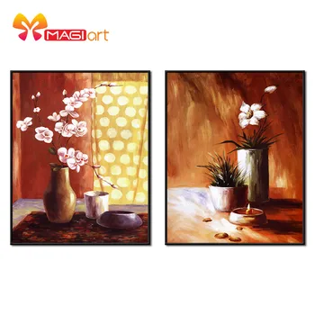 

Cross stitch kits Embroidery needlework sets 11CT water soluble canvas patterns 14CT Flower painting baeutiful plum vase-NCMF065
