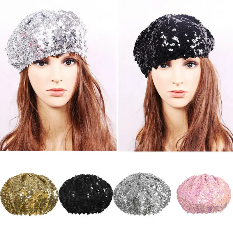 Pink Sequin Beret Hat - Berets - AliExpress