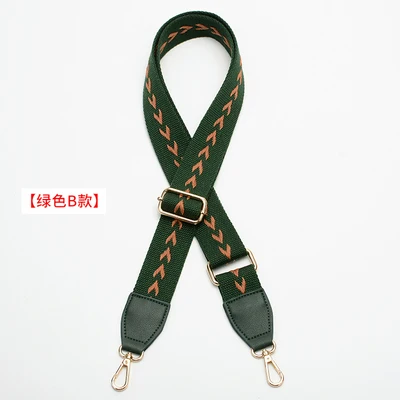 green A design 3,8 см широкий Модный ремешок с вышивкой стрелы V хлопковая холщевая ткань Сделай Сам сумка на одно плечо ручка ремня 88~ 140 см регулируемая - Цвет: green A design