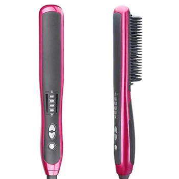 

Ceramic Hair Straightener Brush, PTC Heating Technology, Temperatures Adjustable, Auto Shut Off, Hair Care & Anti Scald De