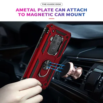 

50PCS/LOT Shockproof Armor Phone Case For Moto G6 G7 Plus G7 Power E5 Play US With Car Ring Bracket