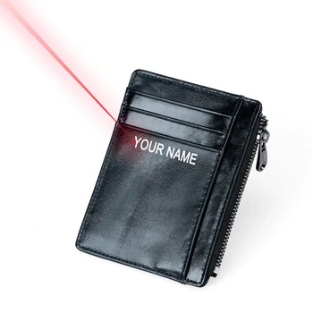 

Personalised Change Purse Free Engraving Name Card Holder Genuine Leather Money Bag