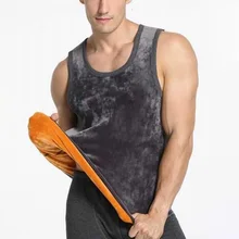 sleeveless o neck tanks Men's Waistcoat Vest Sleeveless Thickening Soft Bottoming warm Tops winter under tops
