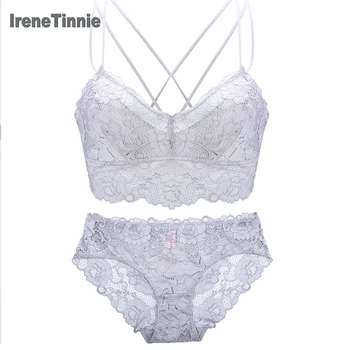 

IRENE TINNIE Sexy Lace Bra Set Romantic Fashion Dessous Underwear Hollow Out Bielizna Damska Komplety Light Thin Breathable Bra
