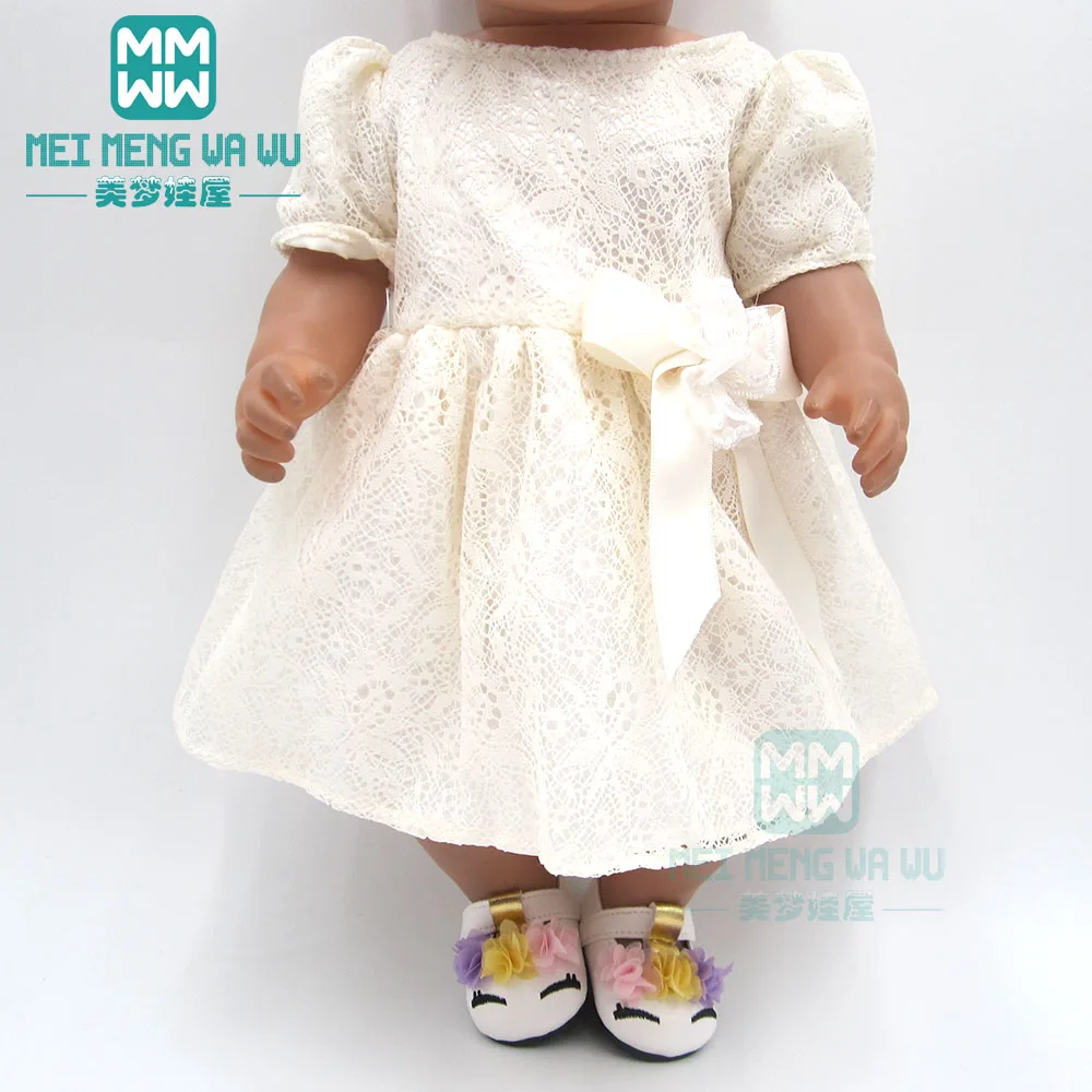 Clothes for doll fit 43-45cm baby new born doll Purple princess dress casual outfit shoes - Цвет: M----009