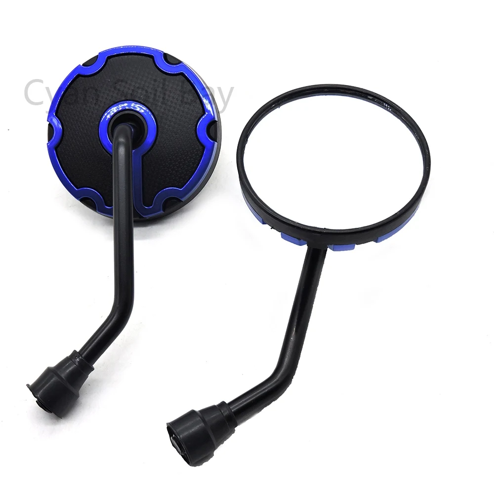 Blue 8 цветов модифицированные утюги+ пластиковая оболочка универсальные мотоциклетные зеркала заднего вида Мотоцикл Скутер боковые зеркала плоское зеркало - Цвет: Blue