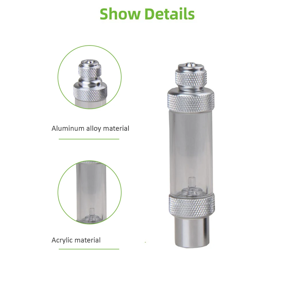 Счетчик пузырьков CO2 из алюминиевого сплава с обратным клапаном для аквариума Устройство измерения углекислого газа с одной двойной головкой