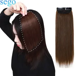 Sego 4''-12'' Clips in Hair Short Straight Hairpieces for Women Invisible Hairpin Hair for Thinning Hair Adding Hair Volume