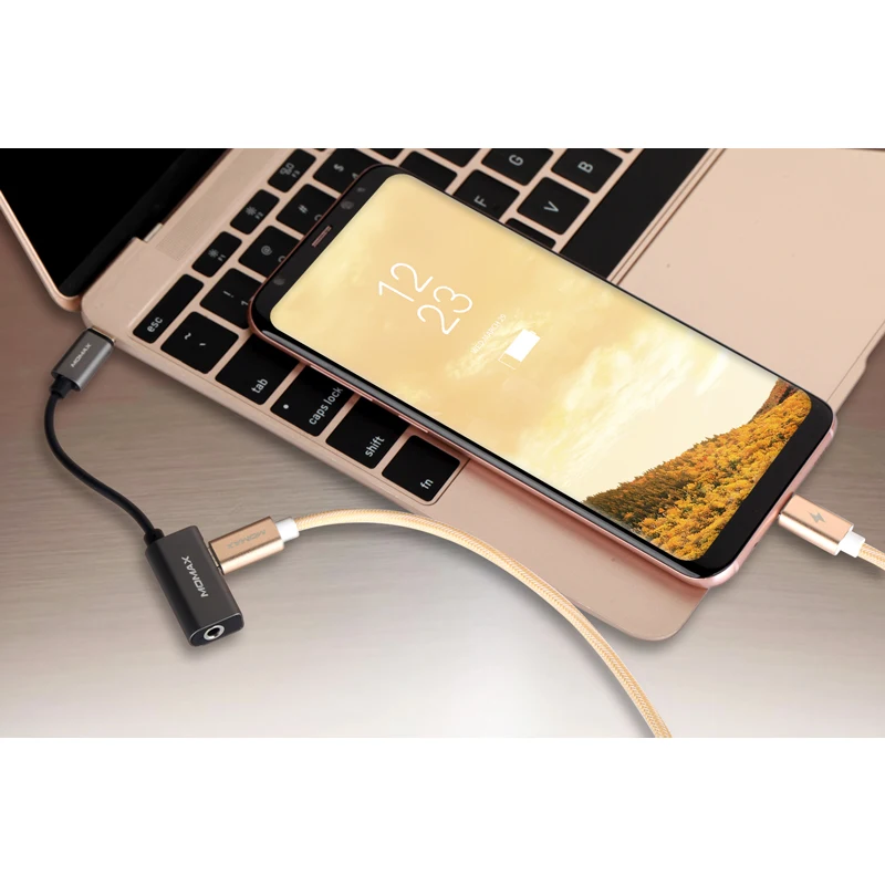 Адаптер Momax HT1 elite USB C(USB C к разъему для наушников 3,5 мм) чистый звук качество Plug and play сплав интерфейс соединительная линия