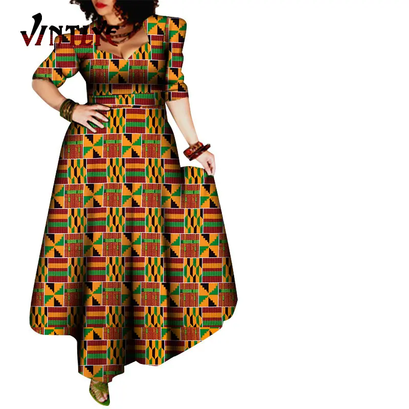 african wear African Style Dresses for Women Elegant Evening Gowns African Party Dress Maxi Ankara Floral Printed Robe Africaine Femme WY092 african outfits for ladies