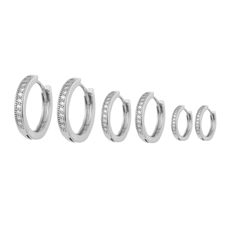 CRMYA Gold Silver Filled Several Sizes Hoop Earring CZ Zircon Heart Higgle Earrings For Women Jewelry Wholesale Aretes De Mujer