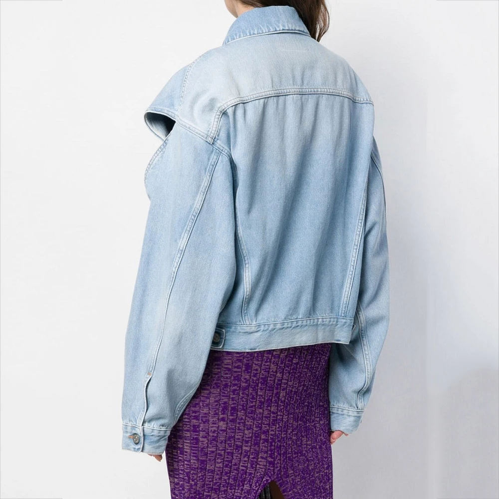 low cost DEAT 2020 autumn and winter turn-down collar lantern sleeves single breasted two ways wearing vinta