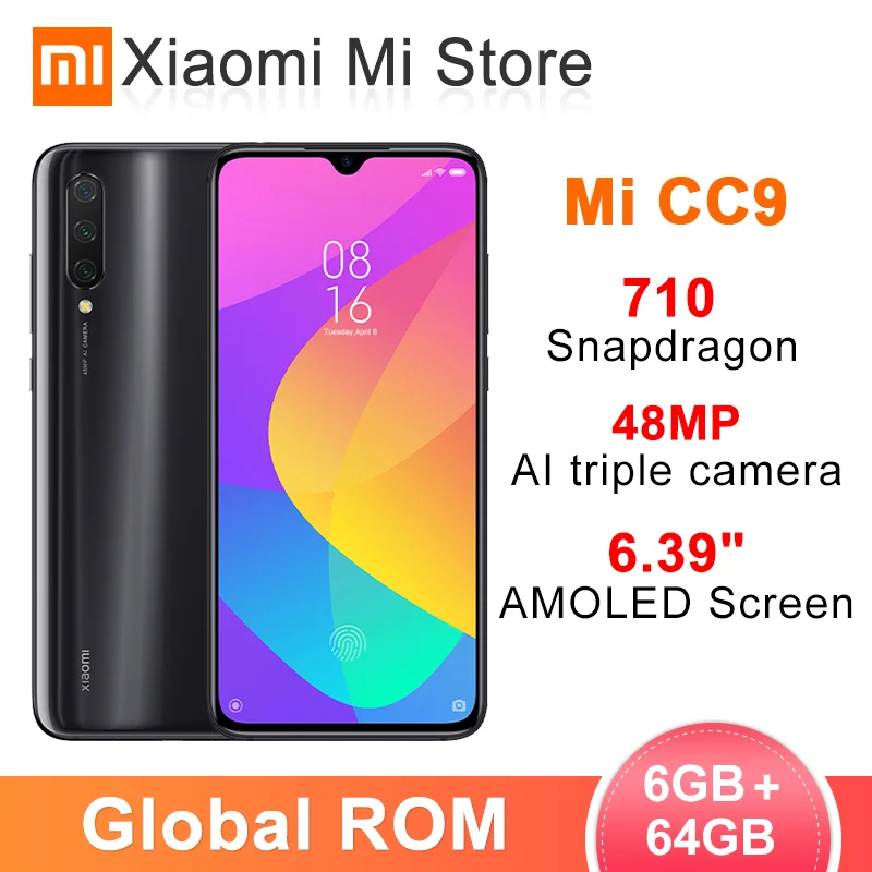 Смартфон с глобальной ПЗУ Xiaomi Mi CC9 6GB 64GB(9 lite) Snapdragon 710 6,3" экран 48 Мп+ 32 МП камера аккумулятор 4030 мАч